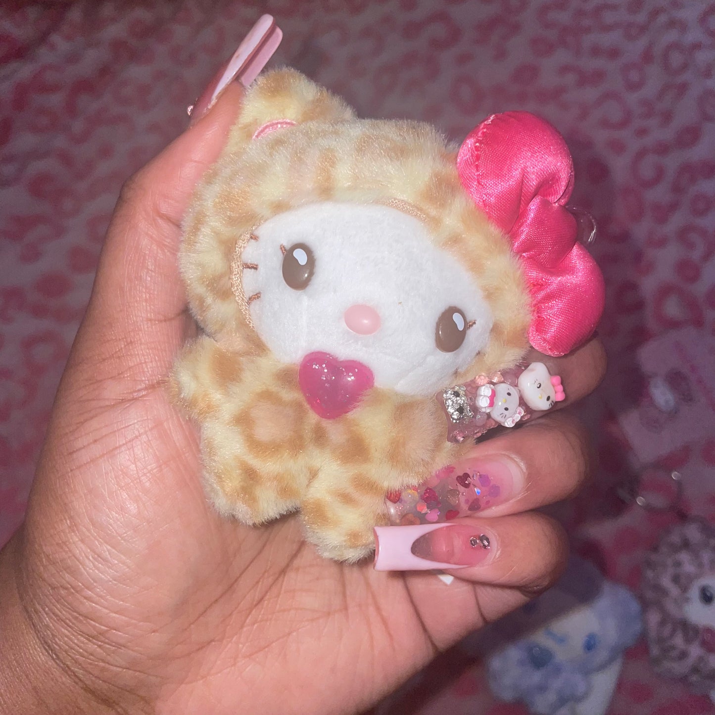 Hello Kitty Leopard Print Keychain