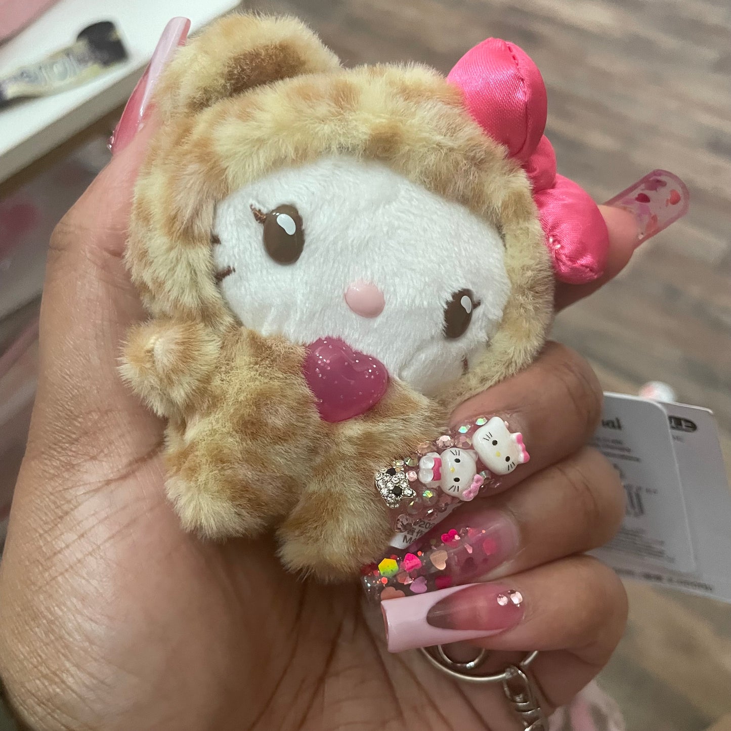 Hello Kitty Leopard Print Keychain