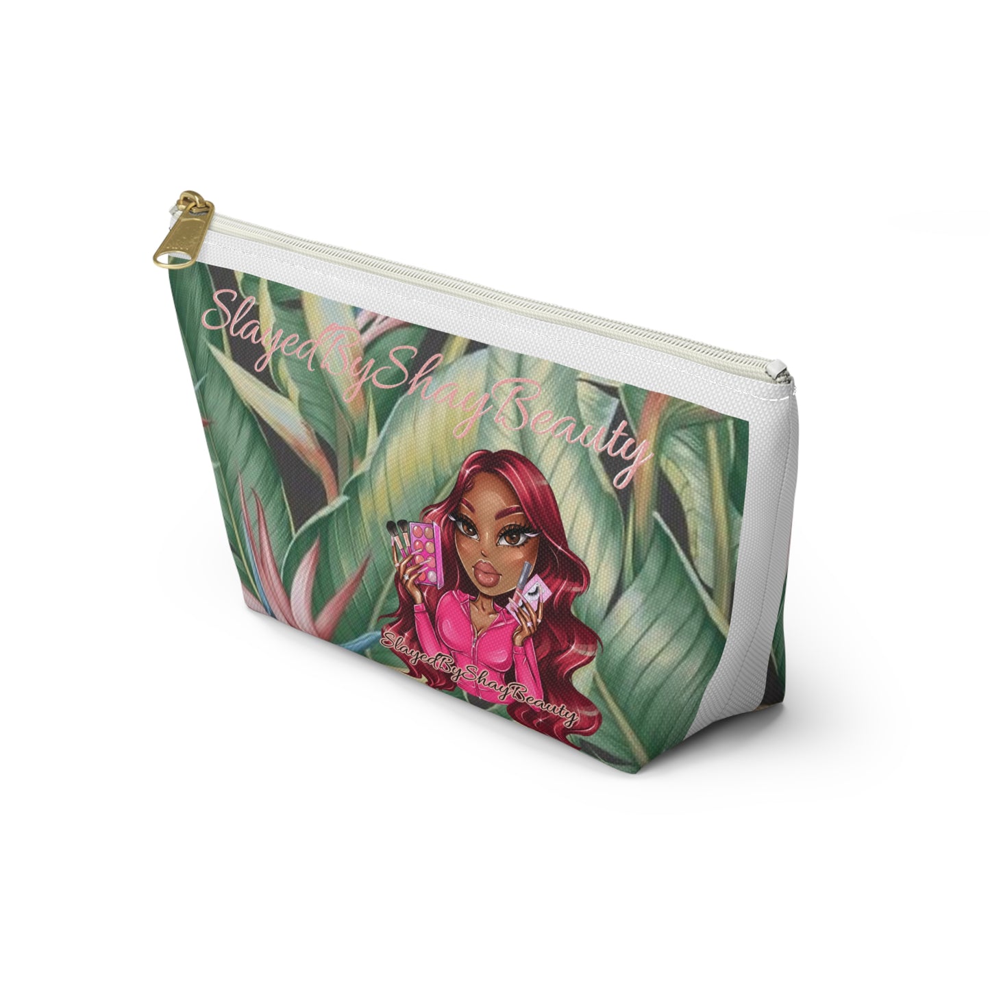 Makeup bag w T-bottom